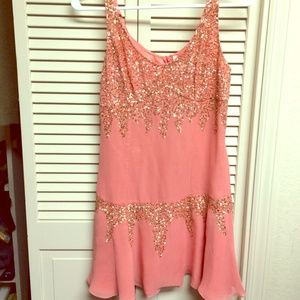 Gorgeous sequined coral tunic dress!