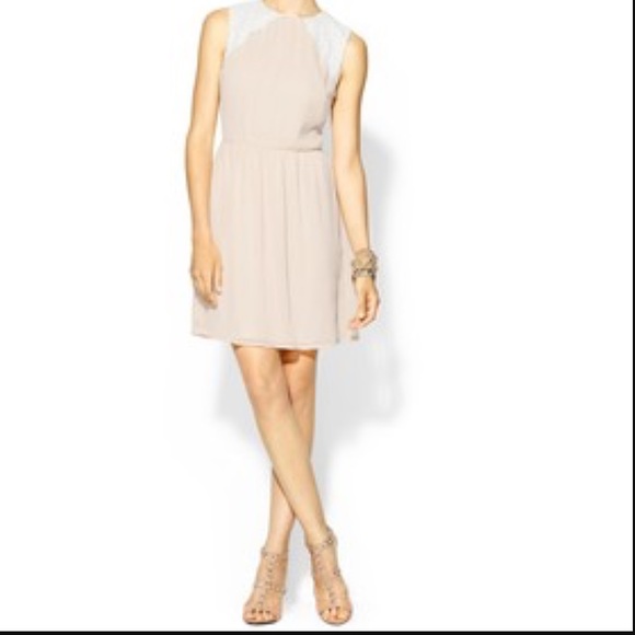 Sabine lace embellish chiffon dress