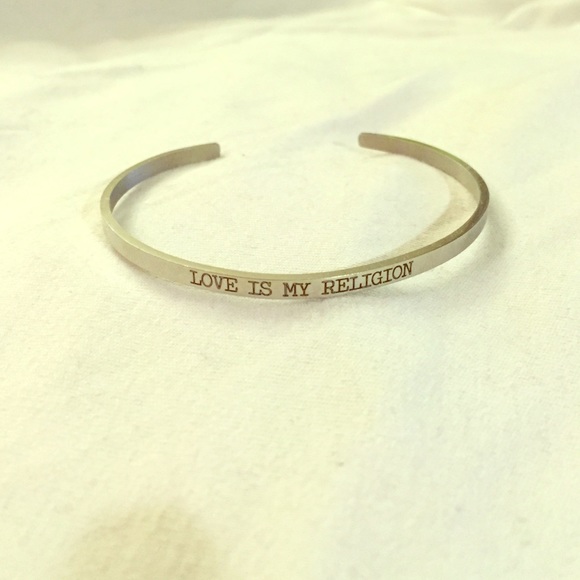 "Love Is My Religion" note bracelet