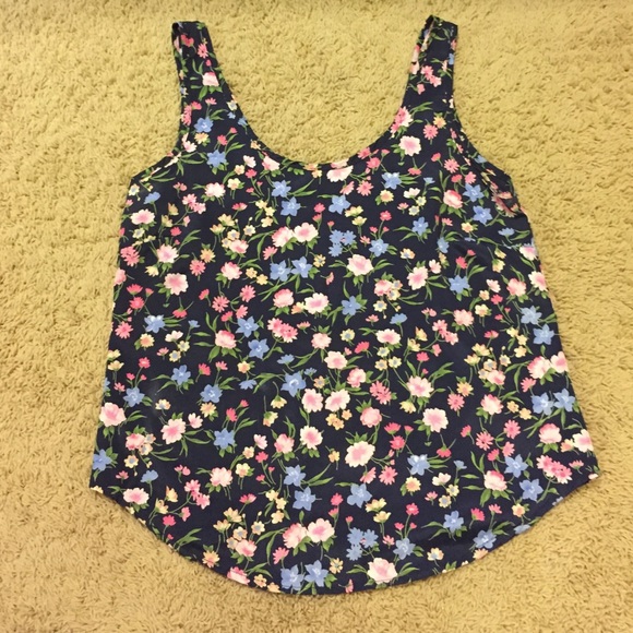 Floral tank top with zip up the back