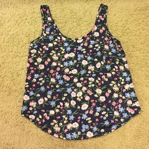 Floral tank top with zip up the back