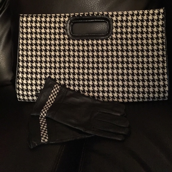 Black & white baguette purse