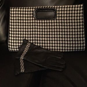 Black & white baguette purse