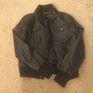 faux leather jacket