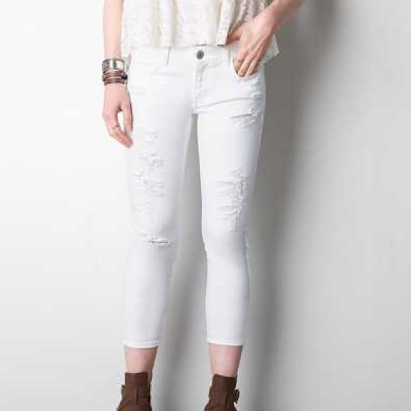 American eagle white jegging crop