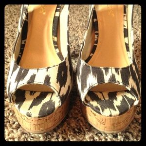 White Leopard Print Platform Stilettos