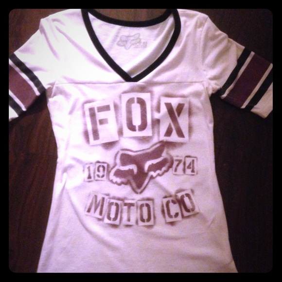 Fox racing striped sleeve tee