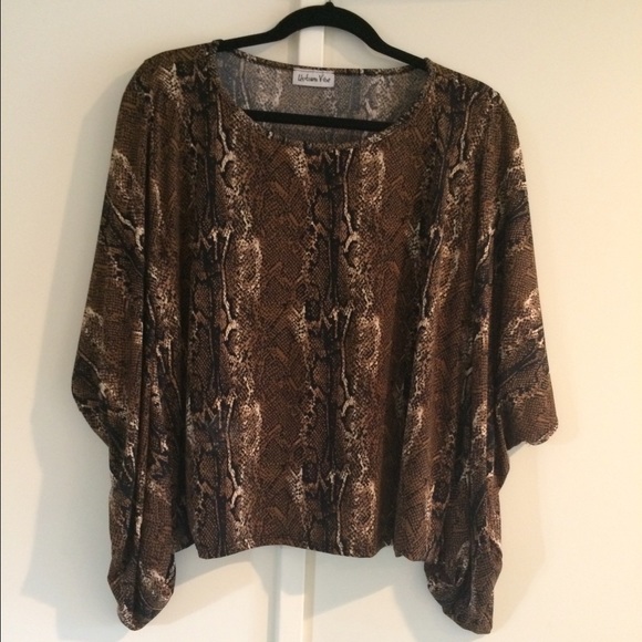 Brown and black cream blouse