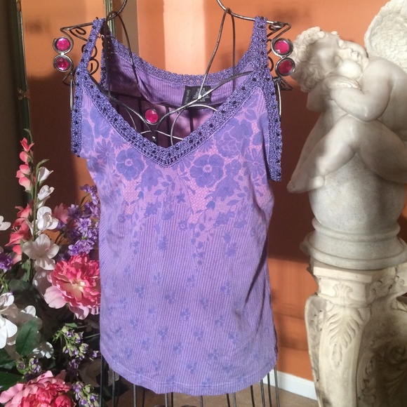 💜Crochet & Beaded Tank💜