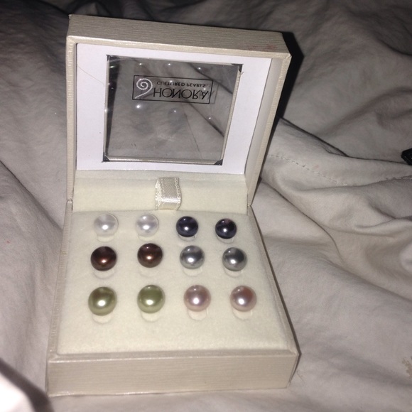 honora cultured fresh water pearl earring stud set
