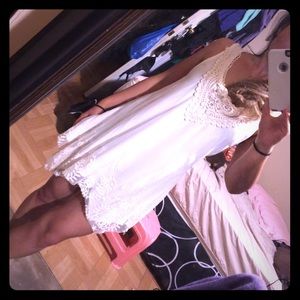 Off white embroidery long fashion shirt