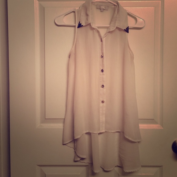 Sheer white sleeveless top