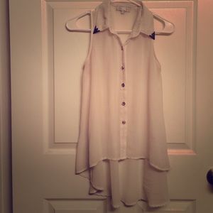 Sheer white sleeveless top