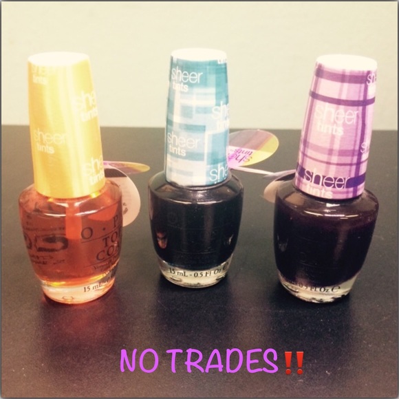 OPI sheet tints top coat trio