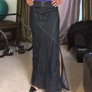 Long jean skirt