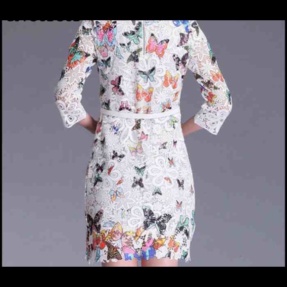 Colorful Lace Butterfly Dress - Picture 2 of 2