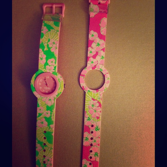 Two Lilly Pulitzer switchable watch straps