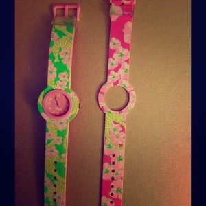 Two Lilly Pulitzer switchable watch straps