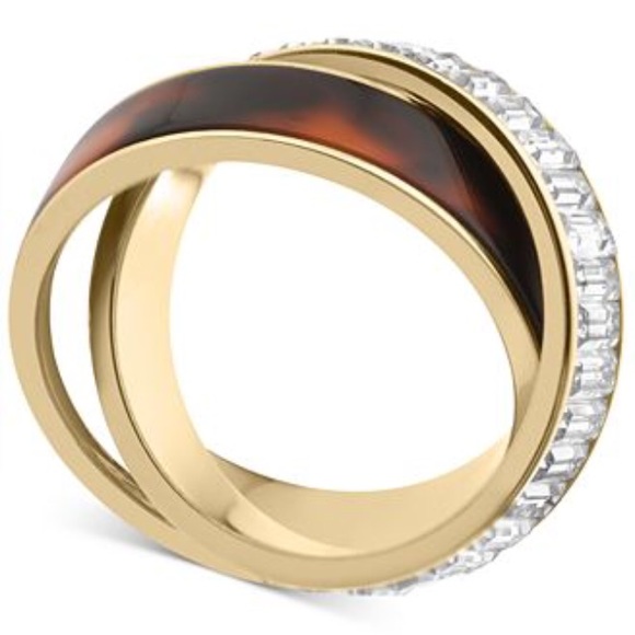 Michael Kors Tortoise Criss Cross Ring Size 8