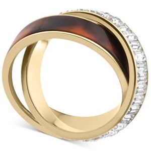 Michael Kors Tortoise Criss Cross Ring Size 8