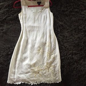 Ann Taylor White Linen Dress