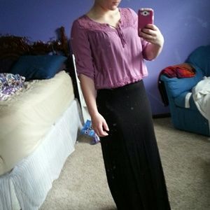 Lavender crop sleeve crop top