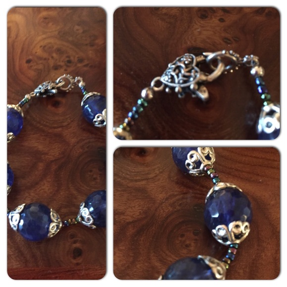 Beautiful handmade bracelet. Blue and silver. - Picture 2 of 2
