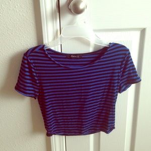 Blue and black crop top!