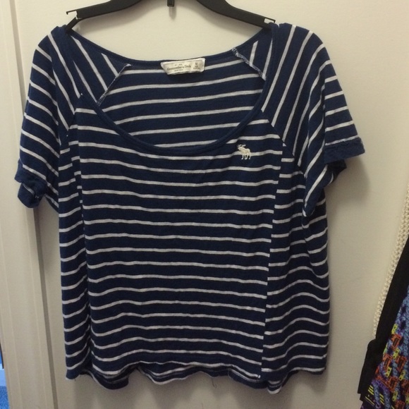 Abercrombie and Fitch Navy&White Striped Top