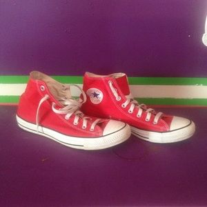 Red Converse High-Top Mens size 9 ( women's 11)
