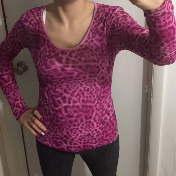 Pink leopard top