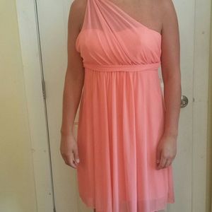David's Bridal coral reef bridesmaid dress