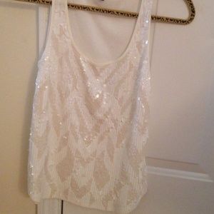 White sequin tank