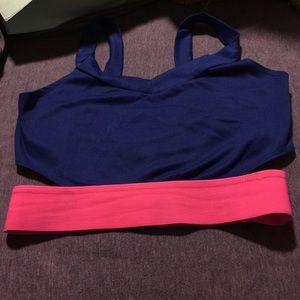Blue and pink crop top/bralette