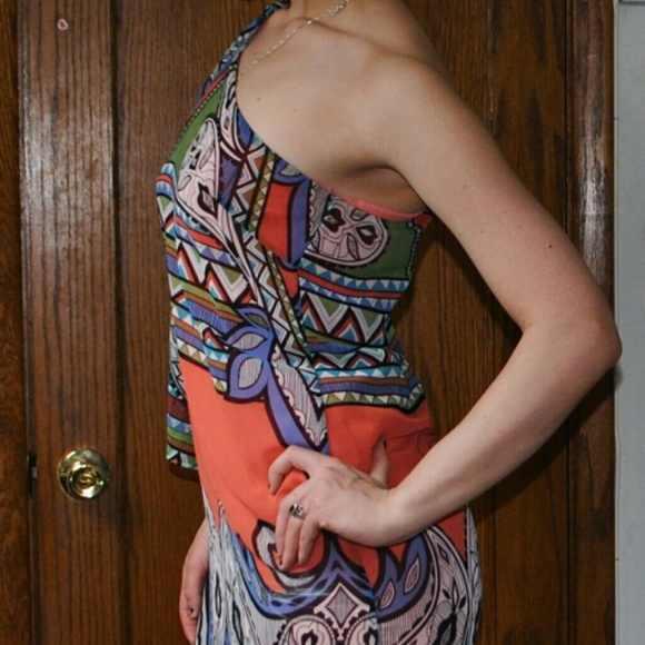 Off-The-Shoulder Flutter Hippie Paisley Dress - Picture 2 of 3