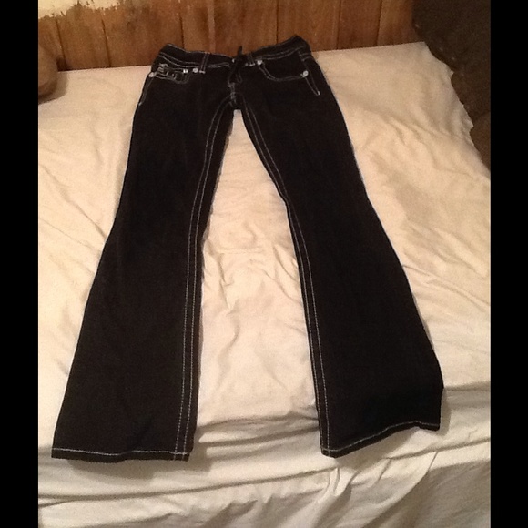 Miss Me Black Zebra Detail Jeans