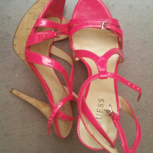 *PRICE REDUCED*Pink Guess Strappy Heels