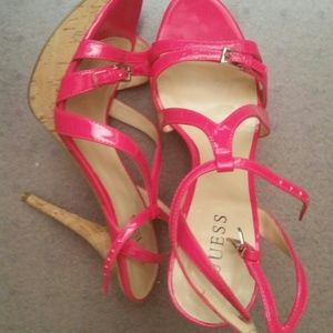*PRICE REDUCED*Pink Guess Strappy Heels