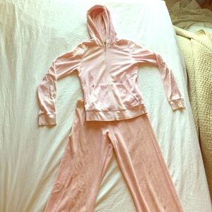 Pink juicy couture zip up and matching pants