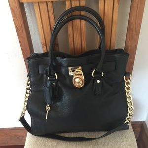 Michael Kors Black Leather Hamilton