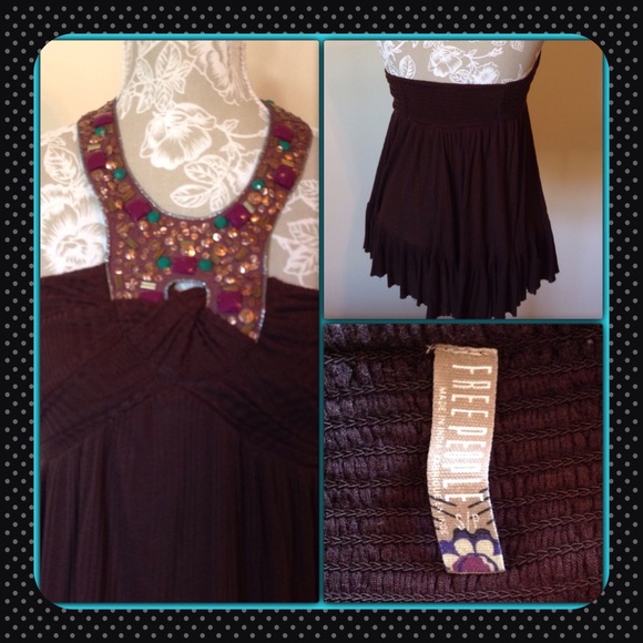 #380 🌾FREE PEOPLE BROWN TUNIC - Picture 2 of 2