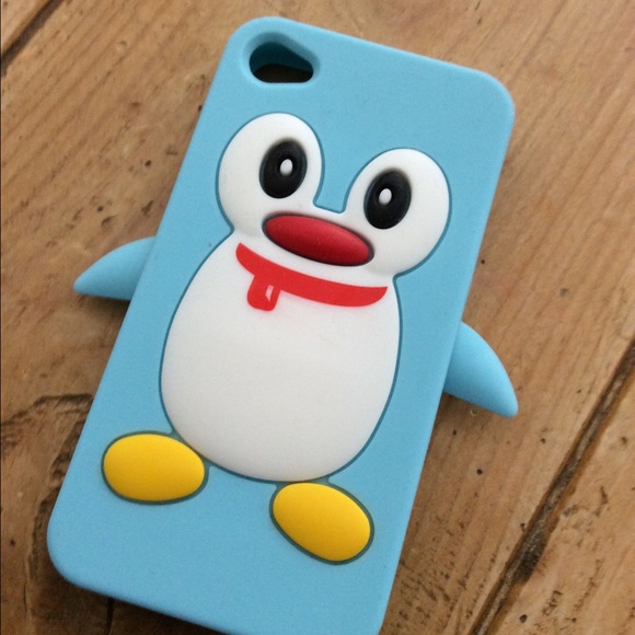3D Penguin Silicone Soft Gel Back Case for iPhone