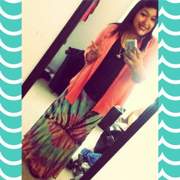 Multi Colored Tie Dye Maxi Skirt