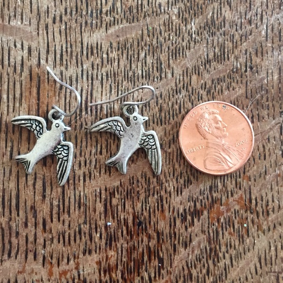 Peace dove french wire dangle earrings