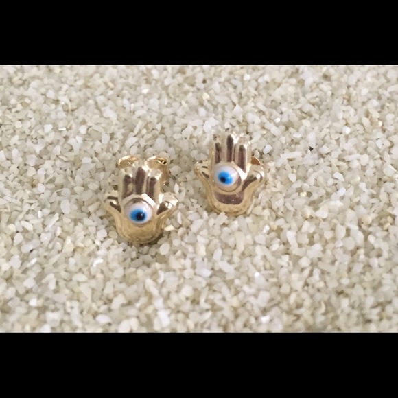 Hamsa Evil Eye Stud Earrings