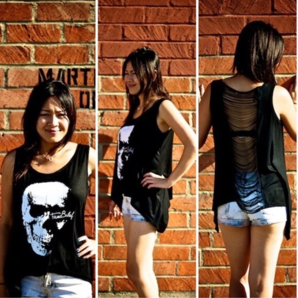 💠💠Open back SKULL tank top - BLACK - Picture 2 of 3