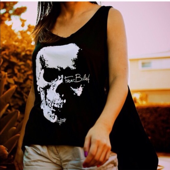 💠💠Open back SKULL tank top - BLACK - Picture 3 of 3
