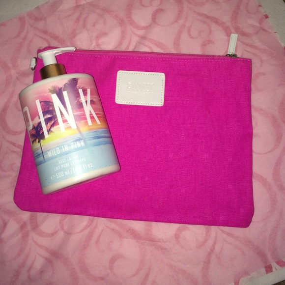 VS Pink Lotion with free make-up bag.