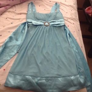 blue, formal dress
