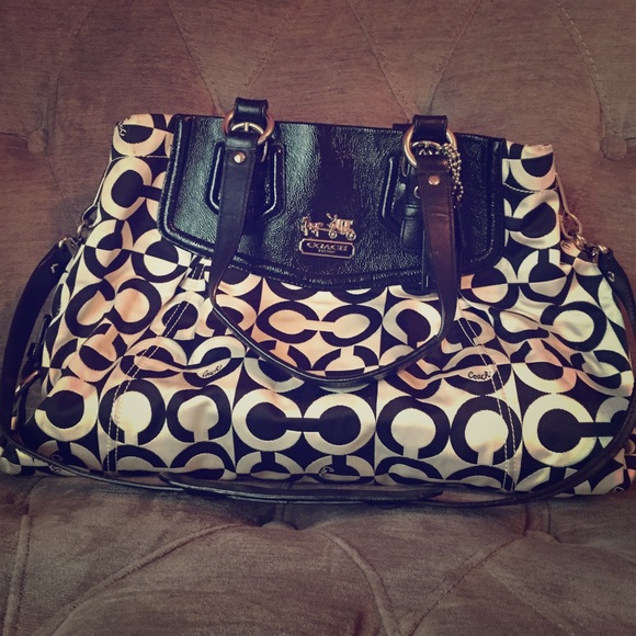 Coach Handbags - Beautiful Black and White Coach Purse